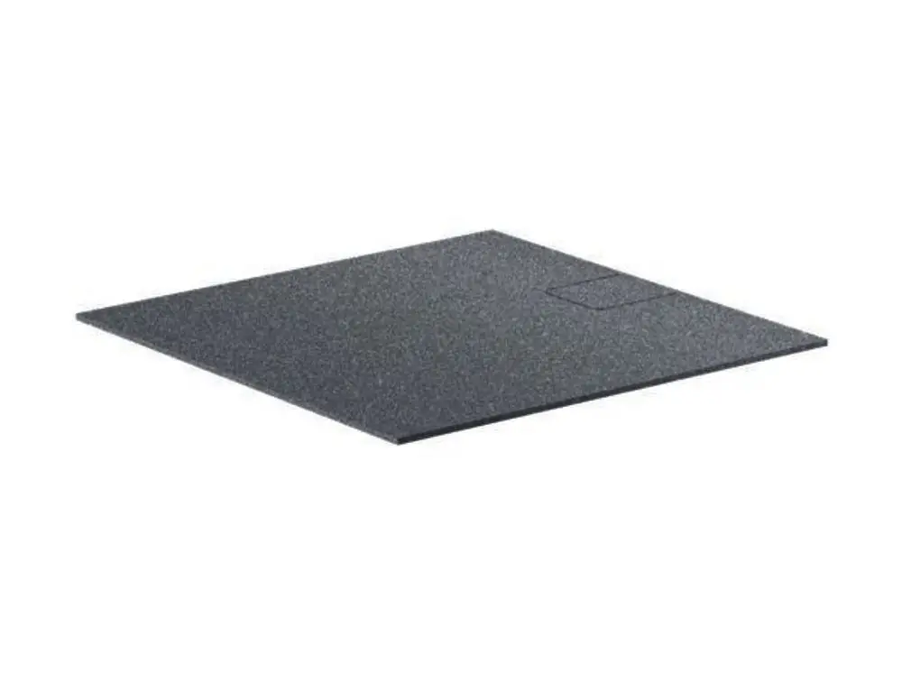 Schallschutzmatte mit strukturierter Oberfläche von Dallmer, in rechteckiger Form, grau. Geeignet zur Schalldämmung in Bauanwendungen.