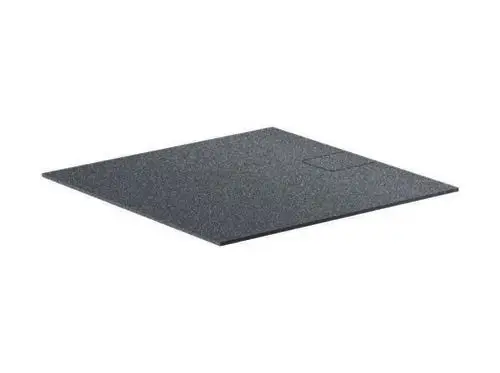 Schallschutzmatte mit strukturierter Oberfläche von Dallmer, in rechteckiger Form, grau. Geeignet zur Schalldämmung in Bauanwendungen.