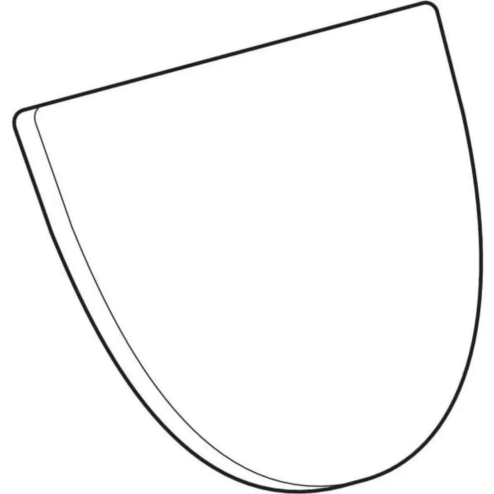 Weißer Urinal-Deckel von Geberit mit Metall-Scharniere, halbrunde Form, ohne zusätzliche Beschriftungen oder Maße.