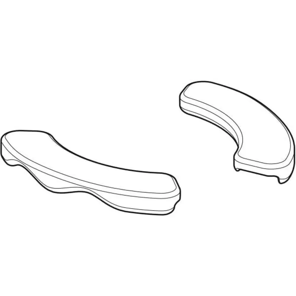 Set aus zwei Sitzauflagen, gestaltet für WC-Sitze, mit ergonomischer Form. Geeignet für die Installation auf Geberit-WC-Modellen.