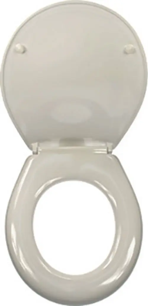 Geberit Kind WC-Sitz mit Sandwich-Design und ES-Scharnier. Befestigung von oben und unten, in Weiß.