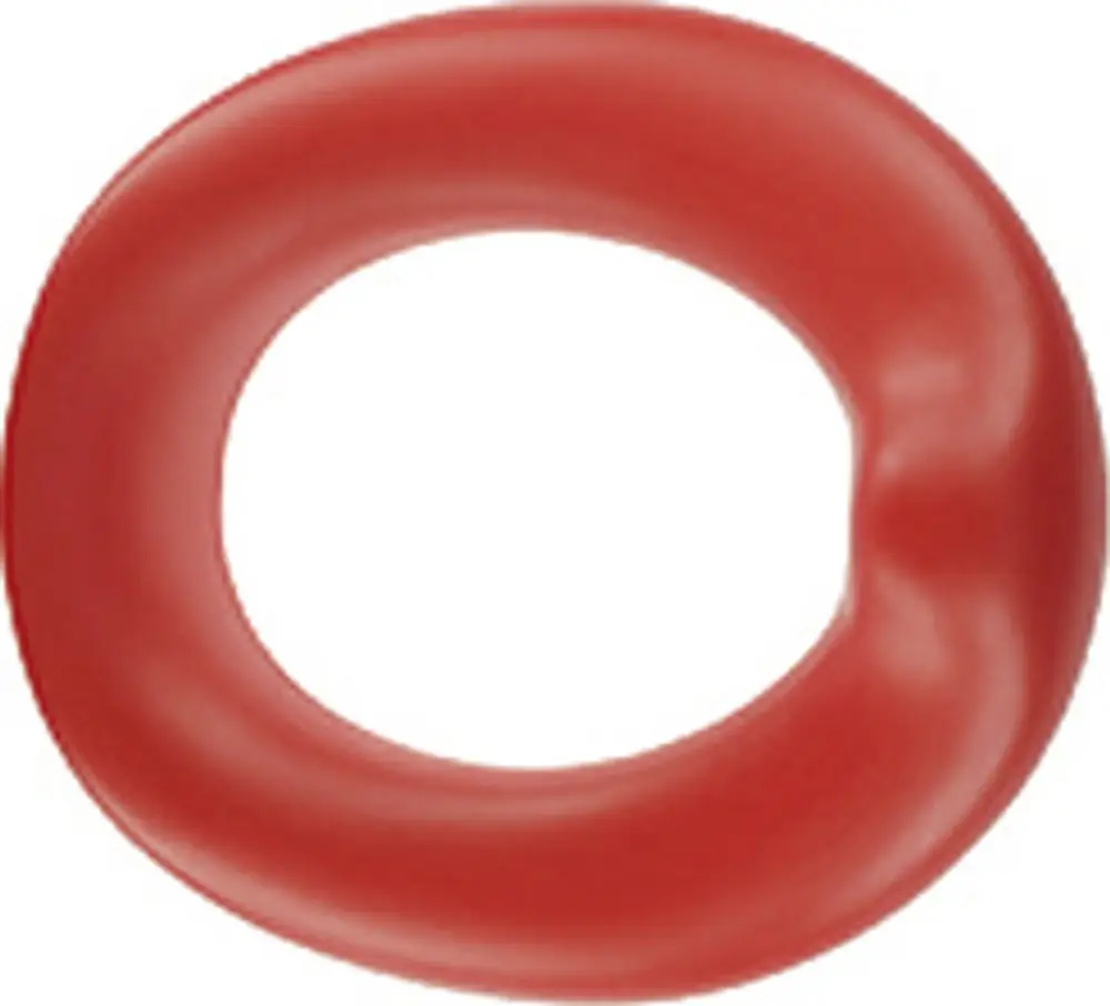 Roter WC-Sitzring ohne Deckel, geeignet für Kinder, mit befestigtem Design, hergestellt von Geberit.