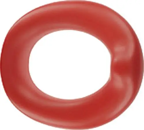 Roter WC-Sitzring ohne Deckel, geeignet für Kinder, mit befestigtem Design, hergestellt von Geberit.