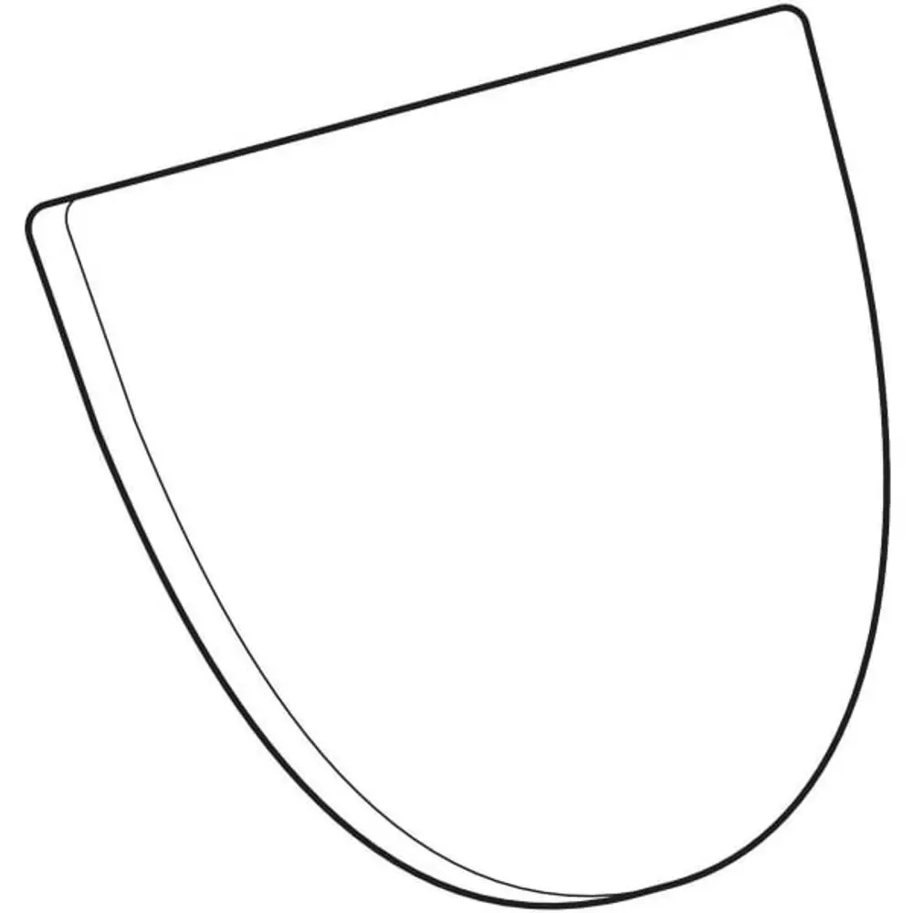 Weißer Urinaldeckel von Geberit, zeigt eine halbrunde Form mit glatter Oberflächengestaltung. Ideal für den Einsatz in sanitären Einrichtungen.