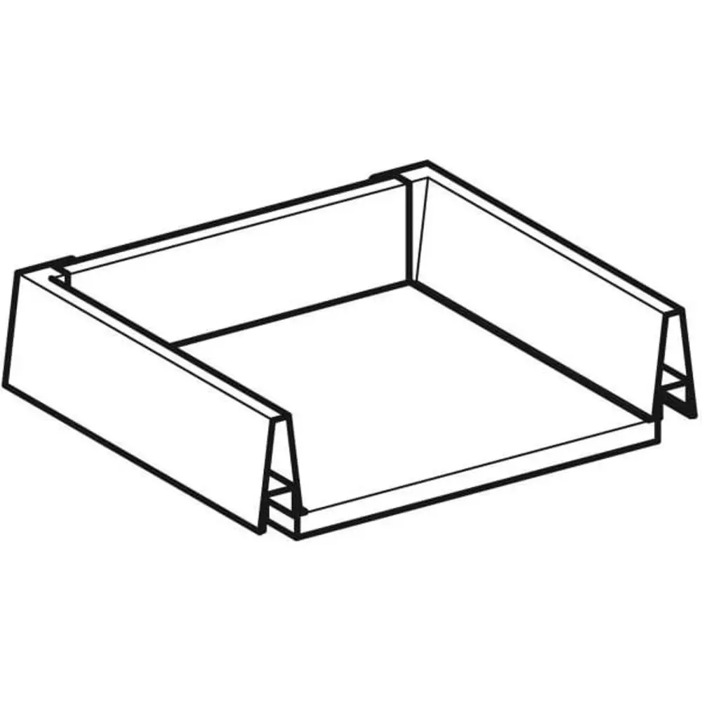 Geberit Schublade mit rechteckiger Form, bestehend aus einem flachen Boden und hochgezogenen Seitenwänden, geeignet für die Montage in Möbeln.
