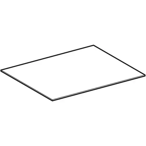 Einlegeboden aus Glas mit einem dünnen, schwarzen Rahmen. Geeignet für Einbau in Hochschränke von Geberit.