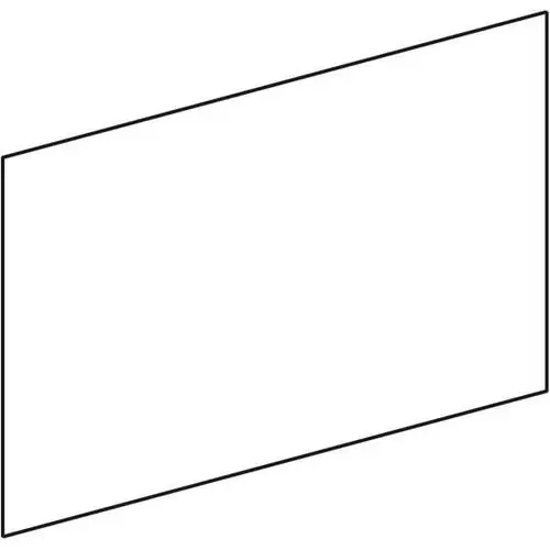 Weißer, rechteckiger Spiegel im minimalistischen Design, passend für Badezimmermöbel von Geberit, vor hellem Hintergrund.
