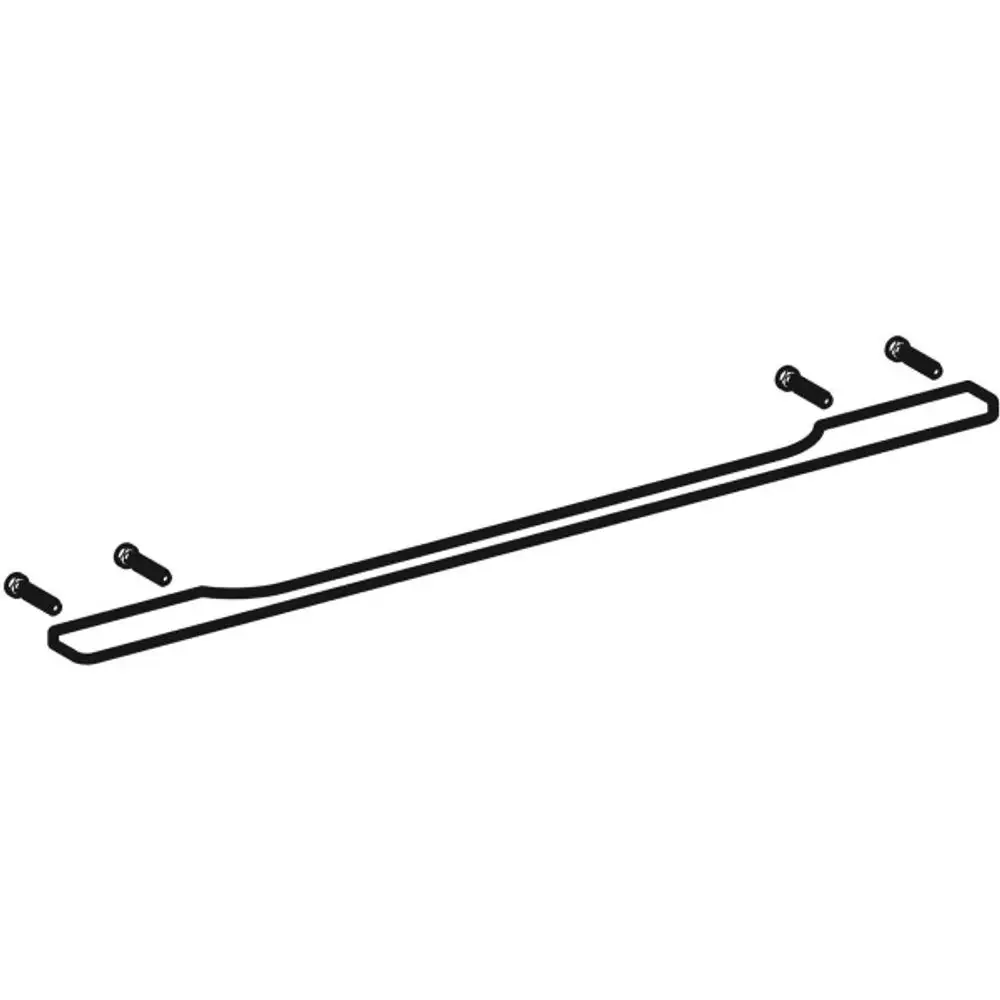 Geberit Schrankgriff in schwarz, langer, schmaler Metallgriff mit Befestigungsschrauben. Eignet sich für Schranktüren oder Möbel.