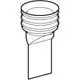 Geruchsverschluss von Geberit, konisch geformt, mit gewähltem Gewinde und Abflussöffnung, für die Verwendung in Hybriduren. Ideal zur Vermeidung von Geruchsbildung im Abfluss.