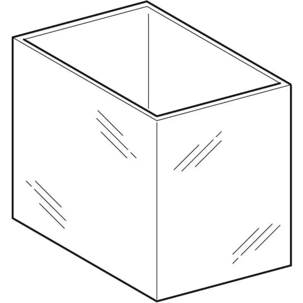 Transparente Staubox mit quadratischer Grundform, geeignet für die Nutzung im Innenbereich, von der Marke Geberit, ohne sichtbare Maße oder weitere Details.