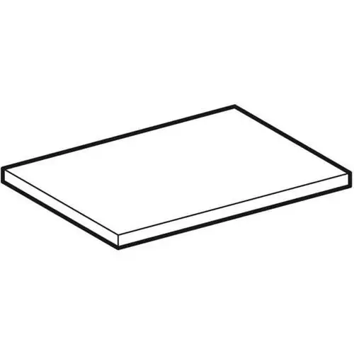 Weißer Einlegeboden in rechteckiger Form, flache Oberfläche, geeignet für die Verwendung in einem Geberit Seitenschrank.