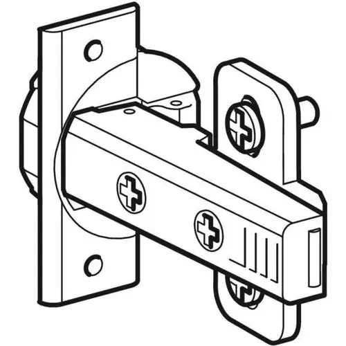 Geberit Scharnier mit horizontalem Schenkel und mehreren Schraublöchern, ideal für Türmontagen und mechanische Anwendungen.
