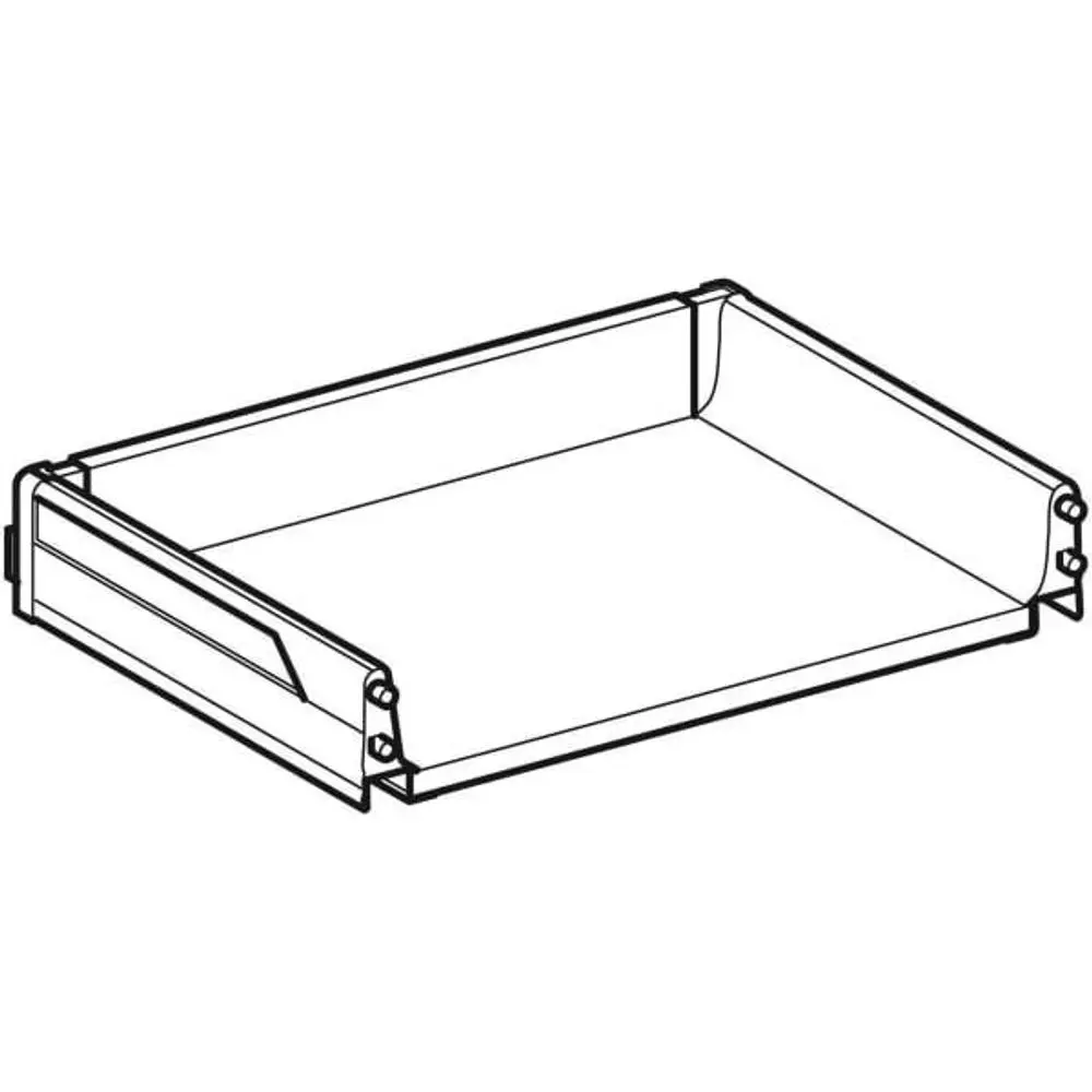 Geberit Schublade mit seitlichem Ausschnitt, flaches Design ohne sichtbare Maße, geeignet für Anwendungen wie WTU oder andere Möbelanwendungen.