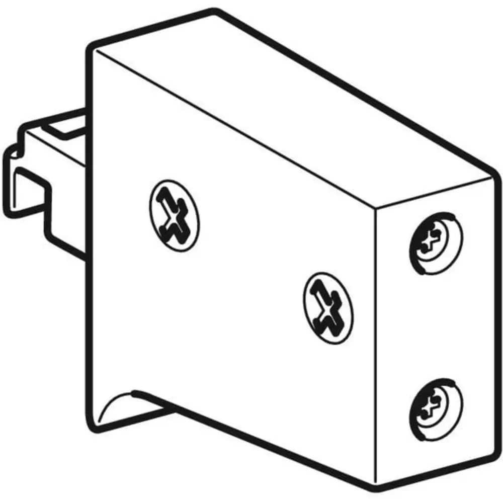 Weißer Schrankaufhänger mit zwei Schraublöchern und seitlichem Bauteil, hergestellt von Geberit, zur Montage eines Waschtisch-Unterbaus.