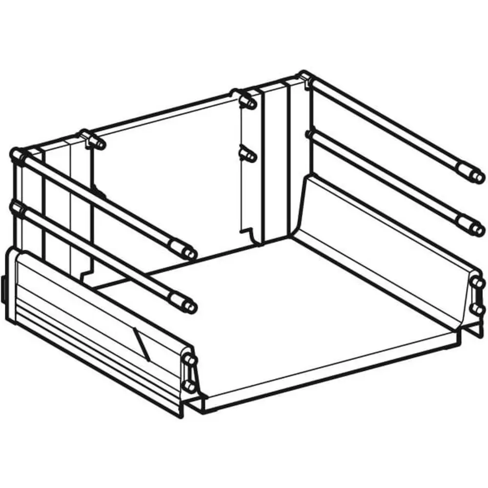 Geberit Schublade, die aus mehreren Paneelen besteht, mit seitlichen Führungen für eine praktische Verwendung im Innenraum eines Möbels.