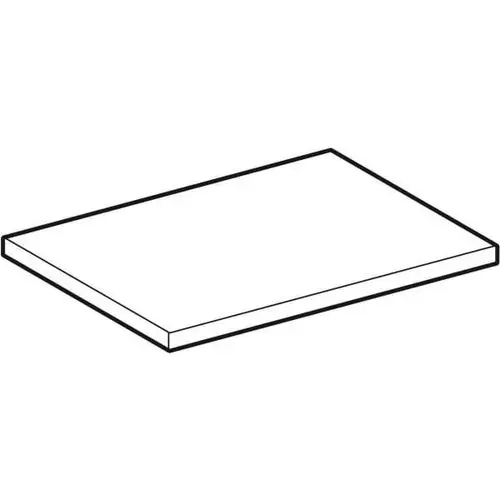 Weißer Einlegeboden von Geberit, flache rechteckige Form, geeignet zur Verwendung in Hochschränken.