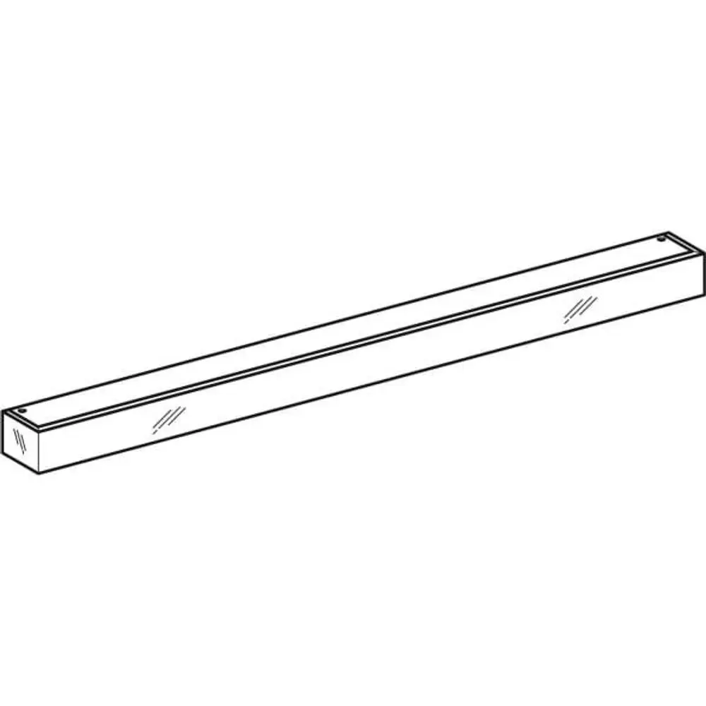 Lange, rechteckige Lampenabdeckung von Geberit, mit klaren Kanten und glatter Oberfläche, geeignet für Lichtspiegel.