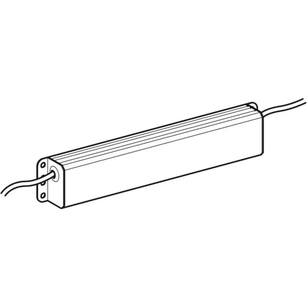 Weißer Trafo von Geberit mit Anschlusskabeln, rechteckiger Form und montierbaren Halterungen auf beiden Seiten.