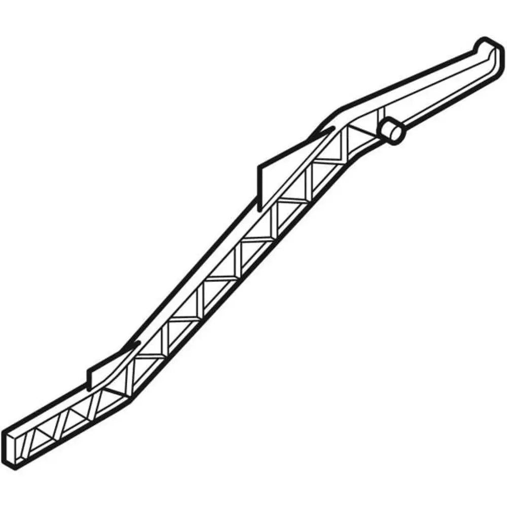 Betätigungshebel von Geberit, designed für Spülkästen, zeigt eine einfache Konstruktion mit einer strukturierten Oberfläche und einer klaren Formgebung.
