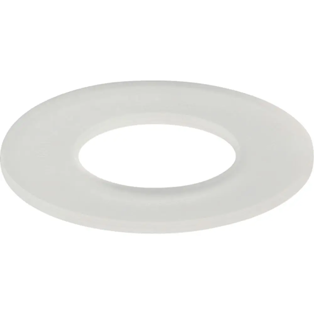 Flache transparente Dichtung für das Spülventil, geeignet für Geberit Spülkästen. Ringform mit zentralem Loch, zur Abdichtung.