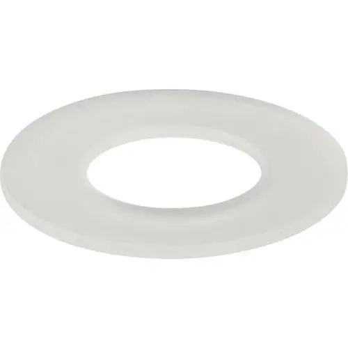 Flache transparente Dichtung für das Spülventil, geeignet für Geberit Spülkästen. Ringform mit zentralem Loch, zur Abdichtung.