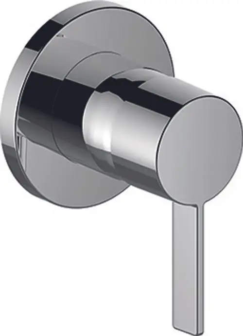 Einhebelmischer aus verchromtem Material mit runder Rosette von Keuco, ausgelegt für die Wandinstallation.