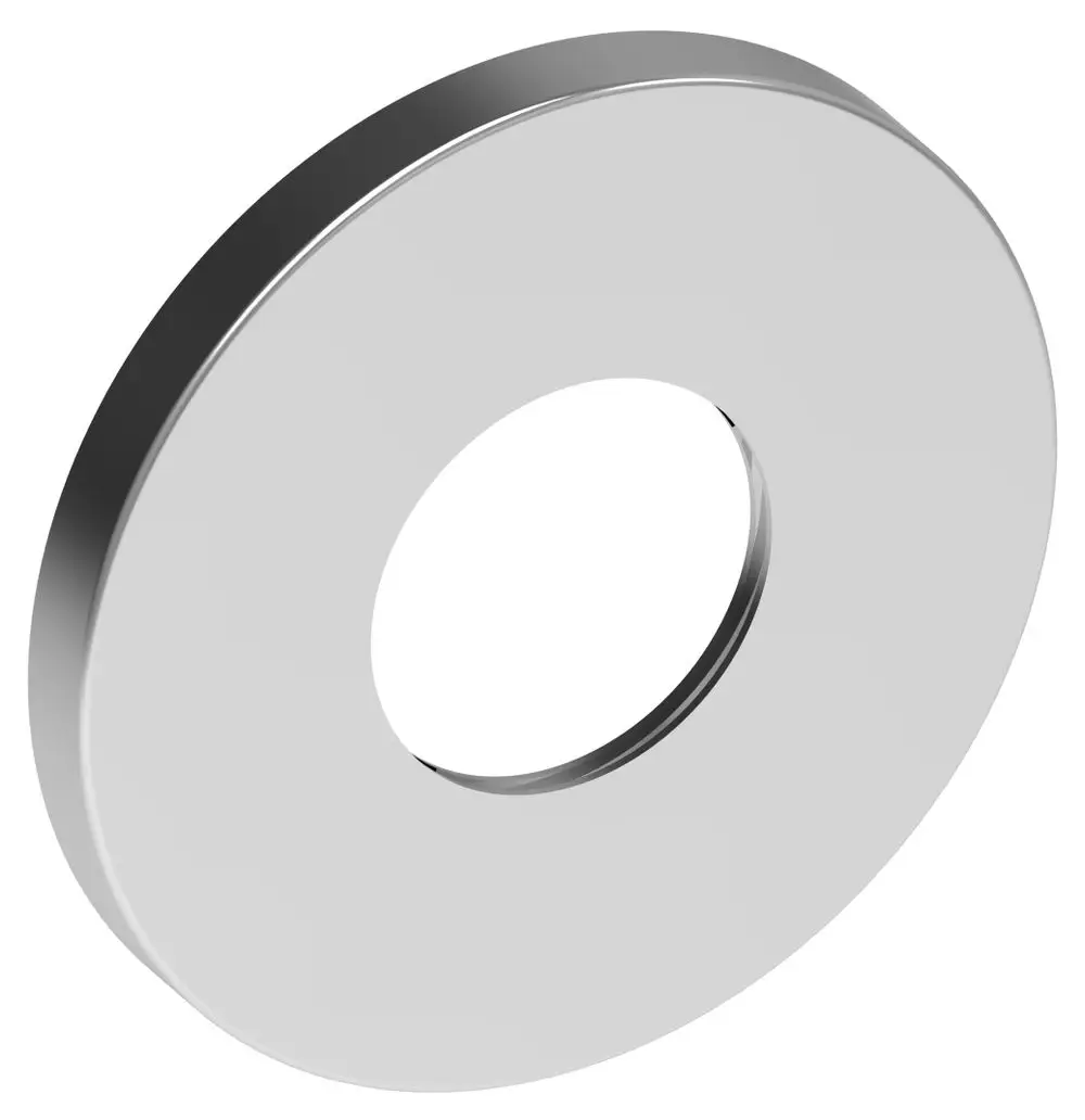 Chromierte, runde Wandrosette von Keuco mit einem Durchmesser von 105 mm. Geeignet für die Montage von Thermostaten.