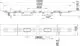 Dallmer Duschrinne, dargestellt in technischem Diagramm. Zeigt Abmessungen, Anschlussdetails und Montageschrauben für eine Duschrinne an.