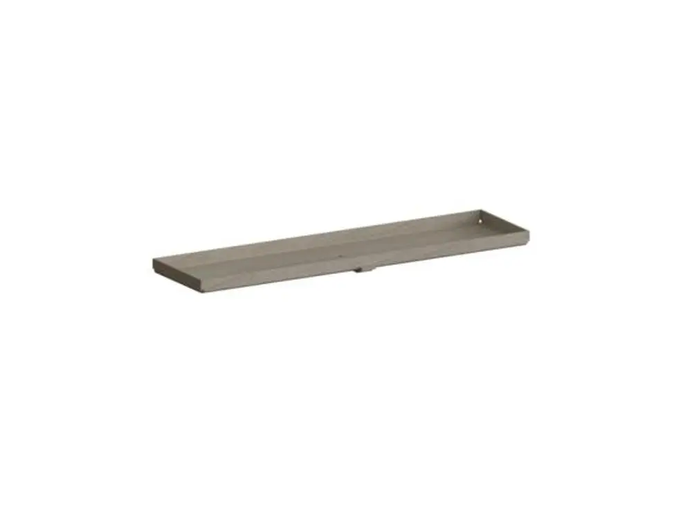 Dallmer Abdeckung in zurückhaltendem Design, flach und schmal, ohne sichtbare Befestigungen, aus einem matten Material, geeignet für einen sauberen Abschluss in einem Badezimmer.