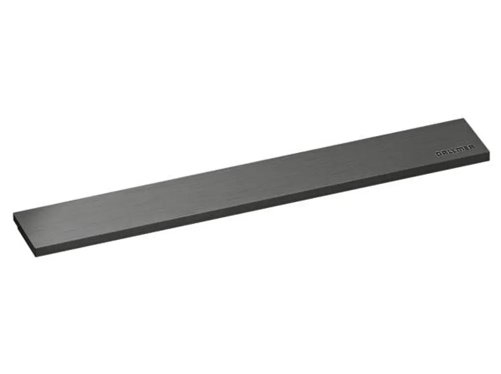 Schwarze, matte Abdeckung von Dallmer mit einem flachen, rechteckigen Design. Geeignet für verschiedene Anwendungen im Badezimmer oder Wohnbereich.
