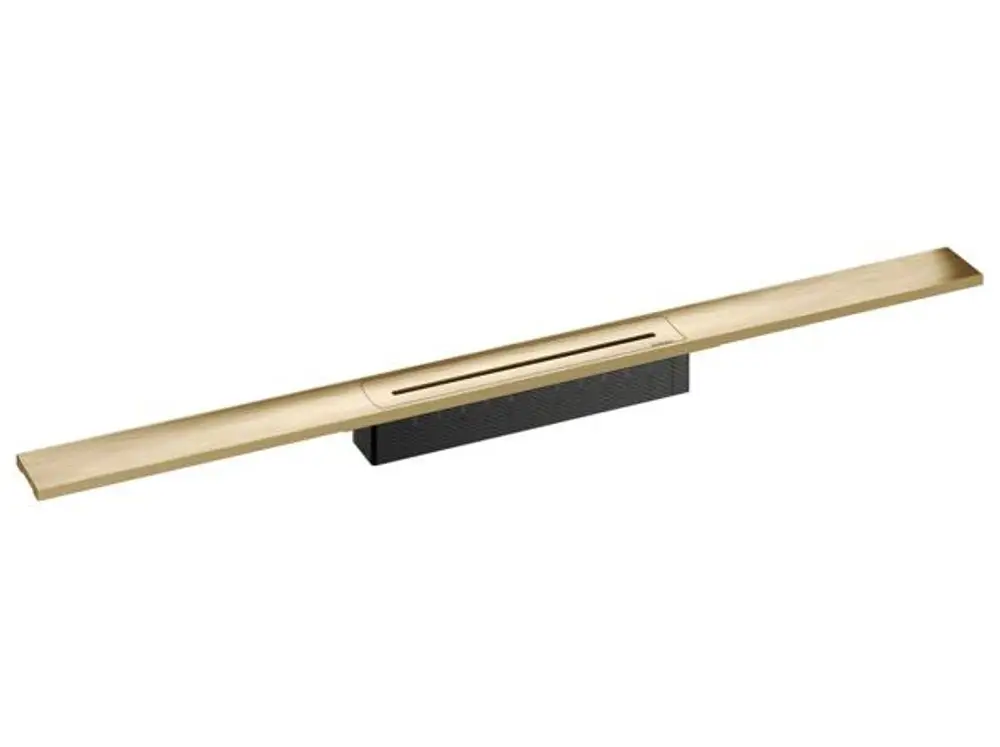 Dallmer Duschrinne in schickem Design mit schmaler, gerader Oberfläche. Die Konstruktion ist funktional und integriert sich in moderne Badezimmerumgebungen.