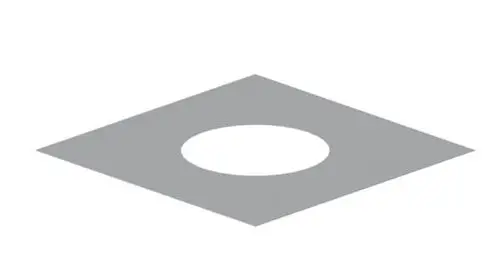 Graue Dallmer Manschette mit quadratischer Form und rundem Ausschnitt in der Mitte, auf hellem Hintergrund dargestellt.