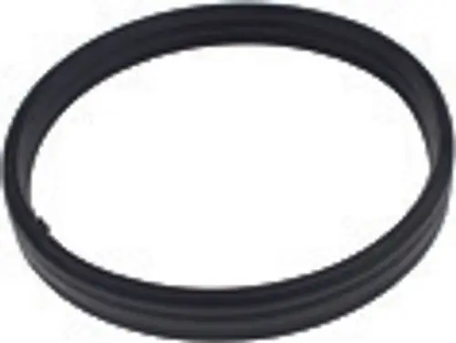 Schwarze Dichtung in Ringform, geeignet als Rückstaudichtung von Dallmer. Sie dient zur Verhinderung von Rückfluss in Abwasseranlagen.