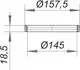Technische Zeichnung eines zylindrischen Dichtungsprodukts von Dallmer. Die Abmessungen ∅157,5 mm, ∅145 mm und 18,5 mm sind schematisch dargestellt.