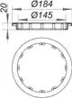 Schwarzer Ausgleichsring von Dallmer mit kreisförmigem Design, mit innenliegenden Befestigungselementen, geeignet für spezifische Anwendungen in Sanitäreinrichtungen.
