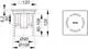 Dallmer Bodenablauf mit quadratischem Design. Abmessungen und technische Details sind im Diagramm ersichtlich. Zahlreiche Montageoptionen gegeben.