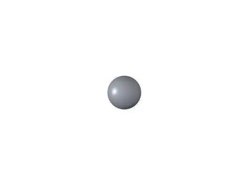 Graue, runde Dallmer Kugel auf weißem Hintergrund. Es handelt sich um ein einfaches Balldesign ohne zusätzliche Details.