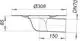 Dallmer Balkonablaufgehäuse mit seitlichem Anschluss, mit einem Durchmesser von 308 mm und einem Abfluss von 70 mm, schematisch dargestellt mit verschiedenen Maßen.