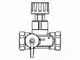 Danfoss Strangabsperrventil mit Regler und Ventilgriff, in einfacher Bauform zur Steuerung und Absperrung von Rohrleitungen.
