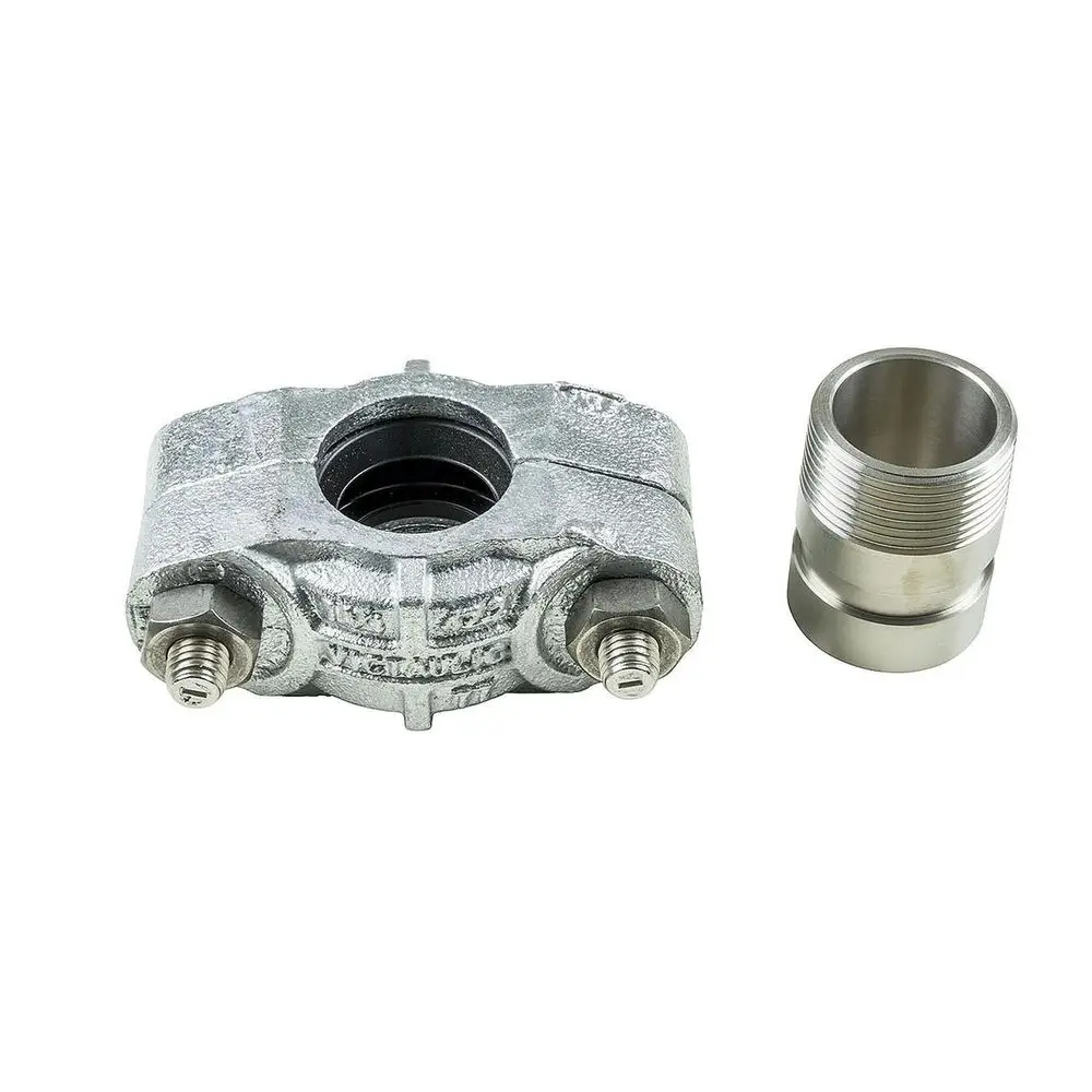 Victaulic-Kupplung aus Metall mit EPDM-Dichtung, geeignet für den Einsatz in vertikalen Kreiselpumpen von Grundfos. Includes Anschlussstück mit Gewinde.