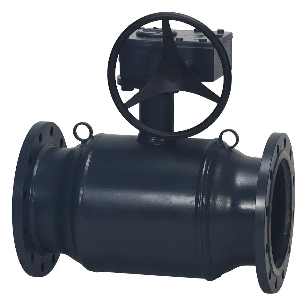 Kugelhahn mit einer drehbaren Bedienung und Flanschanschlüssen. Produkt von Danfoss, geeignet für die Regelung von Flüssigkeiten in Rohrleitungen.