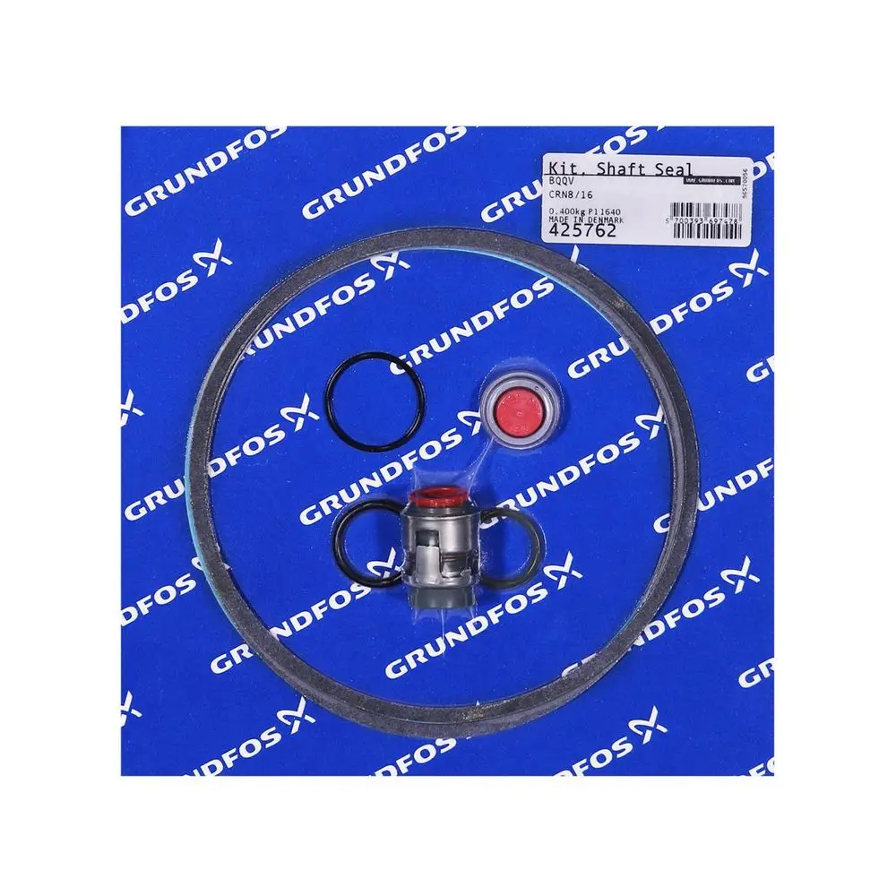 Ersatzteilset von Grundfos mit Dichtungen und einem Gleitring für die Montage in Pumpenanwendungen. Enthält verschiedene Dichtungen und einen Dichtungsring.
