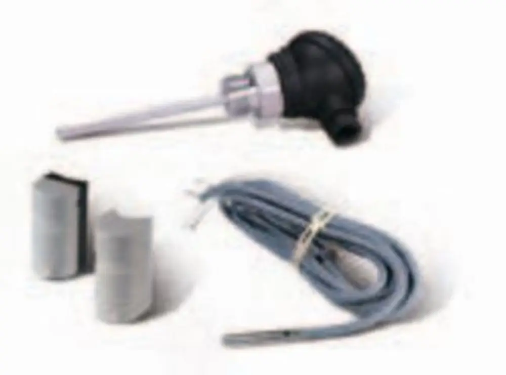 Universaltauchfühler in Schwarz und Silber mit zwei Isolierrollen und einem grauen Kabel. Geeignet für Danfoss ECL Comfort Regler.