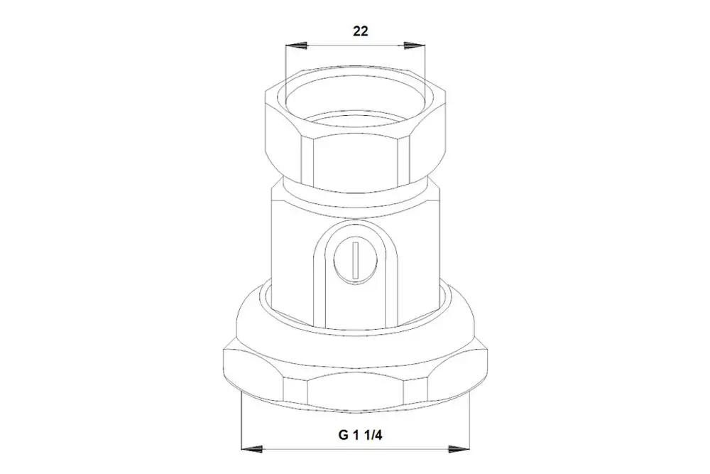 Ersatzteil von Grundfos, dargestellt als technische Zeichnung eines Kugelventilsatzes mit Anschluss für Umwälzpumpen. Maße sind nicht angegeben.
