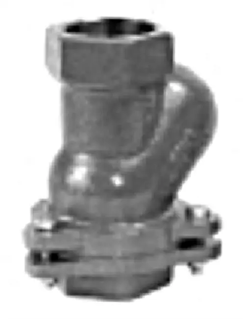 Kugel-Rückschlagventil aus Metall, geeignet für Schmutz- und Abwasseranwendungen, mit sichtbaren Anschlüssen und einer Grundfos-Marke am Gehäuse.