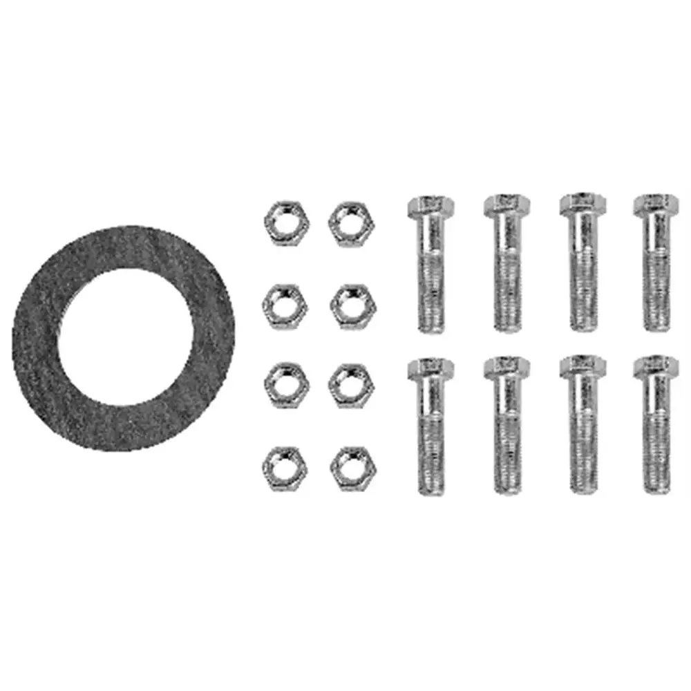 Montageset von Grundfos mit mehreren Schrauben, Unterlegscheiben und Muttern, geeignet für Hebeanlagen, ansprechend angeordnet auf einem weißen Hintergrund.