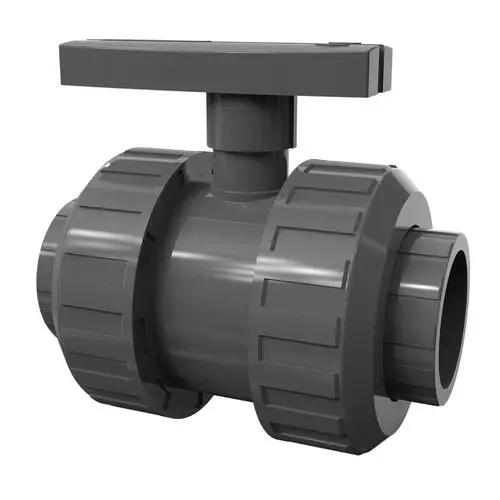 Absperrschieber aus PVC von Grundfos mit einem Griff für die Steuerung des Wasserflusses in Schmutz- oder Abwasseranwendungen.