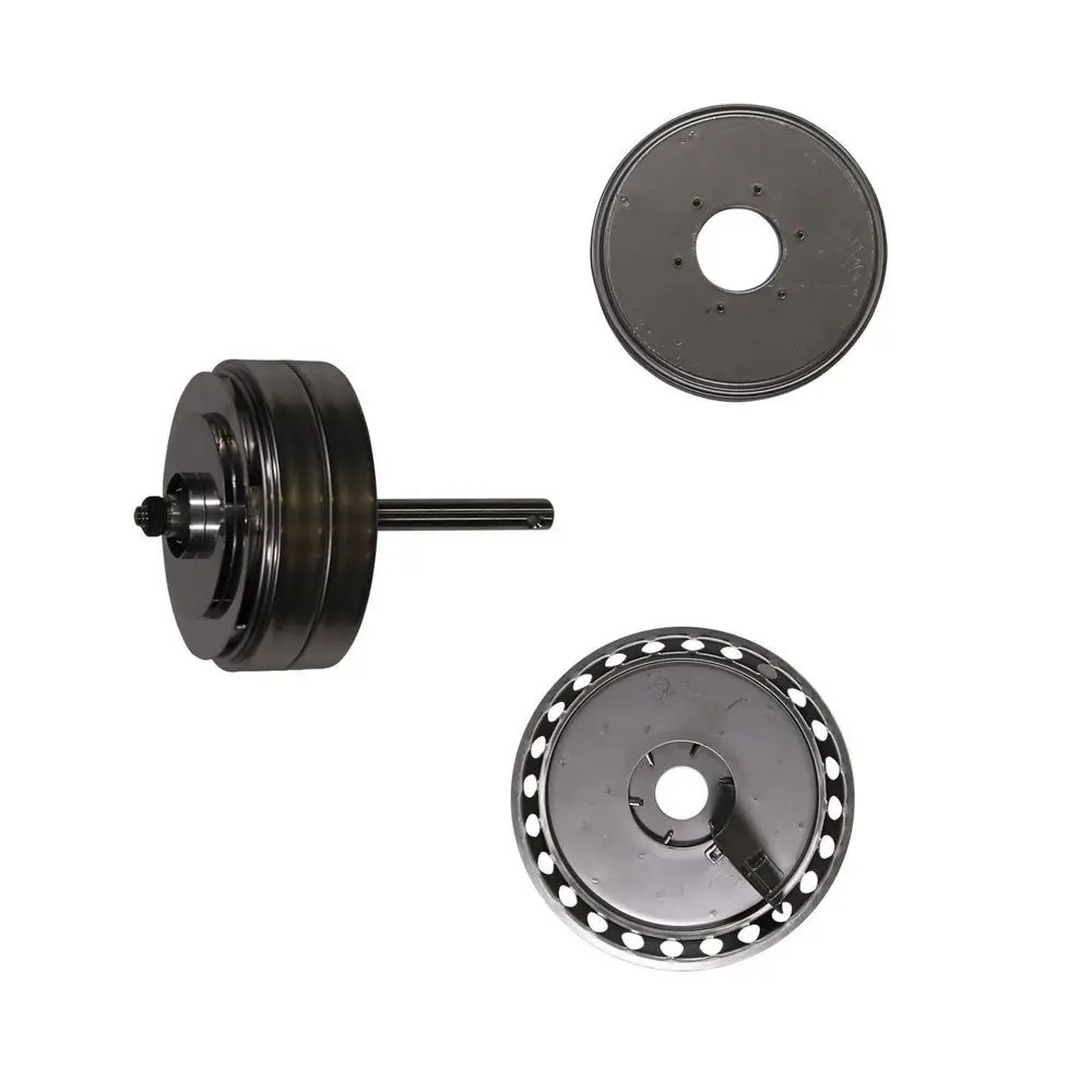 Ersatzteilset von Grundfos mit mehreren Komponenten, darunter eine Laufgruppe und mehrere Scheiben. Alle Teile sind in einem klaren, funktionalen Design angeordnet.