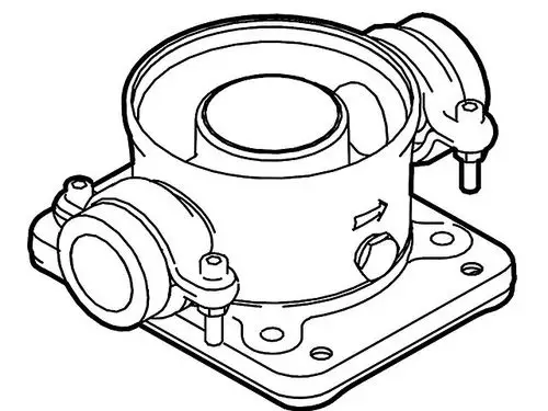 Grundfos Zubehör für Pumpen, bestehend aus einem Adapter mit zwei Anschlüssen, der für vertikale Kreiselpumpen konzipiert ist.