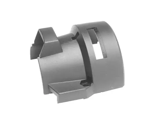 Schwarze Behördeabdeckung, mit Aussparungen und Halteschnitten, gefertigt aus robustem Material. Ausführung passend für Danfoss Produkte.